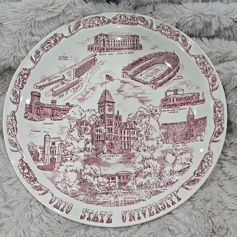 Vintage Ohio State University Decorative Plate